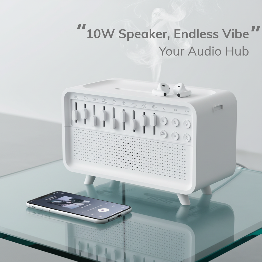 White Noise Machine & Night Light Humidifier Speaker